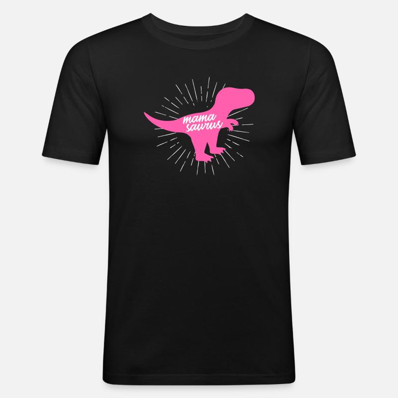 Mamasaurus T-Rex Dinosaurier Pink Silhouette Geschenk - Männer Slim Fit T-Shirt - Schwarz