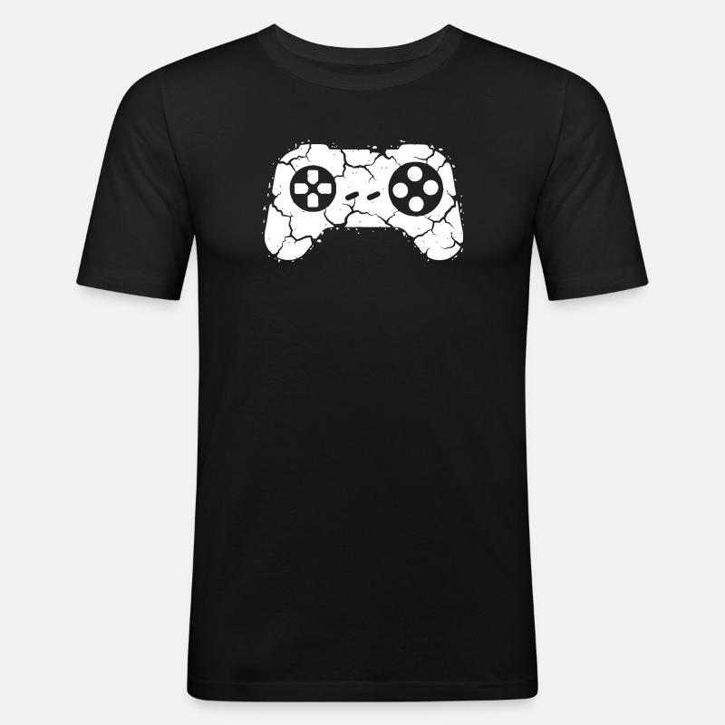 Controller Cracks Rage Quit - Men's Slim Fit T-Shirt - black