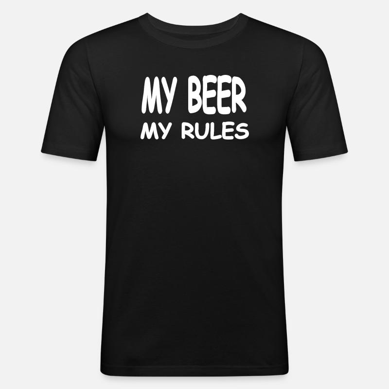 Bier - Männer Slim Fit T-Shirt - Schwarz