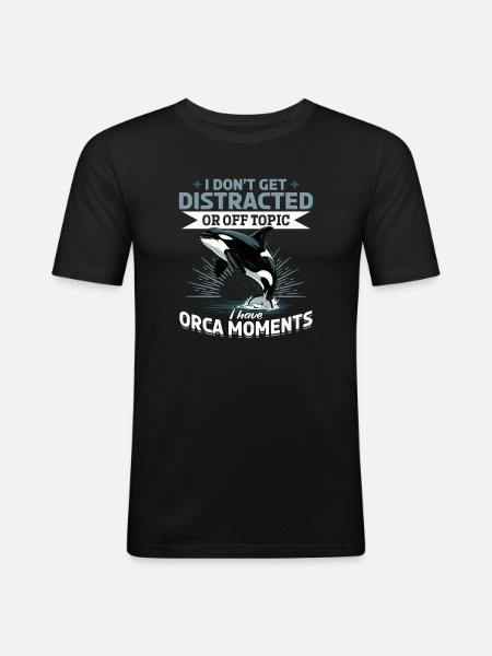 Funny Orca - Men's Slim Fit T-Shirt - black
