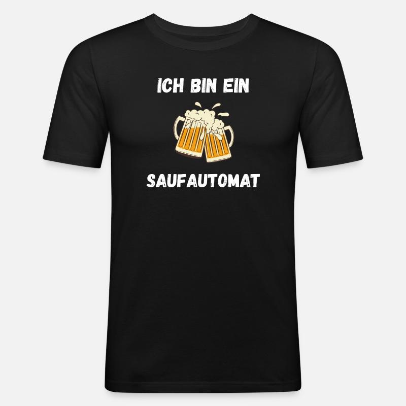 ICH bin ein Saufautomat - Männer Slim Fit T-Shirt - Schwarz