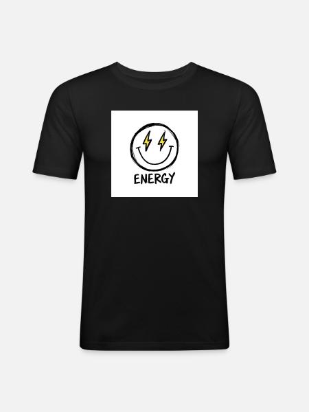 Lightning Smile Energy Tee - Men's Slim Fit T-Shirt - black
