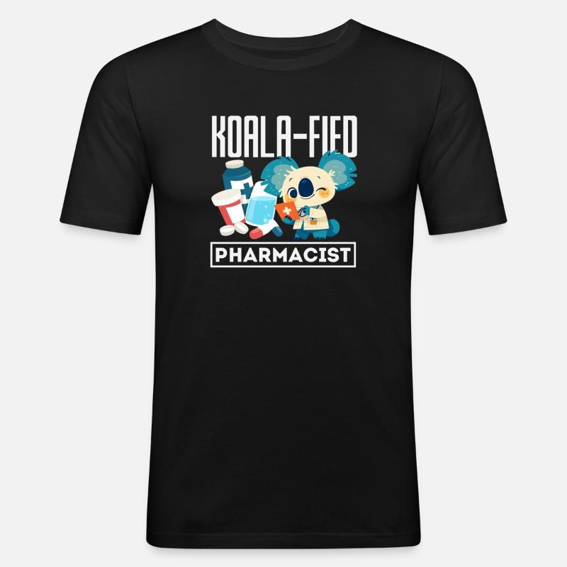 Koala-apotheker Pharmazietechniker - Männer Slim Fit T-Shirt - Schwarz