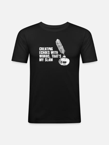 Quill Echoes Slam Poetry - Men's Slim Fit T-Shirt - black