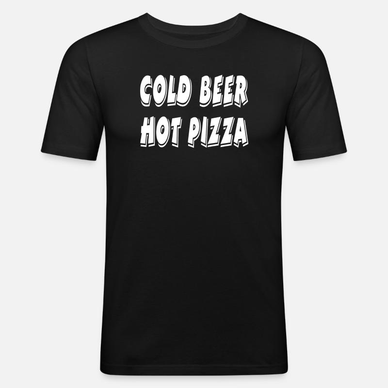 Bier - Männer Slim Fit T-Shirt - Schwarz