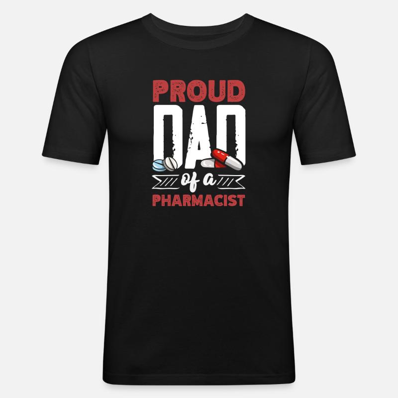 Stolzer Vater Eines Pharmazeuten - Männer Slim Fit T-Shirt - Schwarz