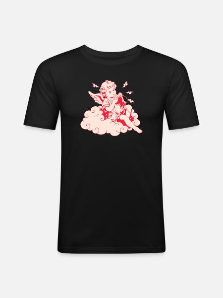 Angry Gaming Cherub – Lag Lightning - Men's Slim Fit T-Shirt - black