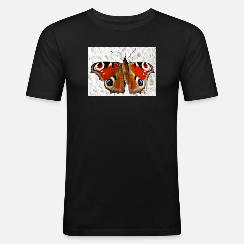 Peacock Eye Butterfly Pattern - Men's Slim Fit T-Shirt - black