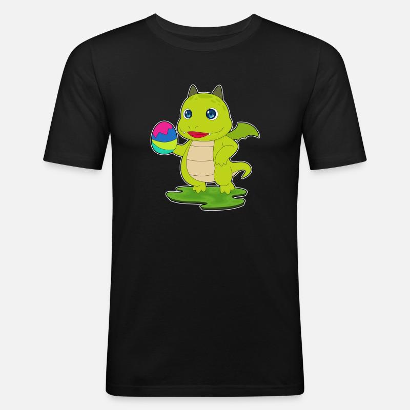 Dragon Easter Easter Egg - Men's Slim Fit T-Shirt - black