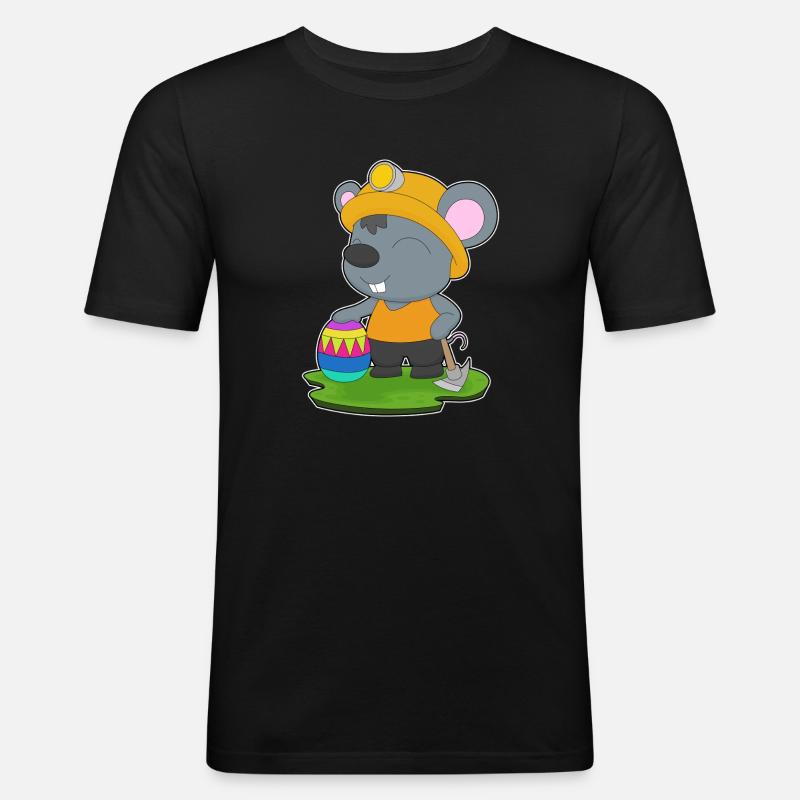 Mouse Easter Mining - Men's Slim Fit T-Shirt - black