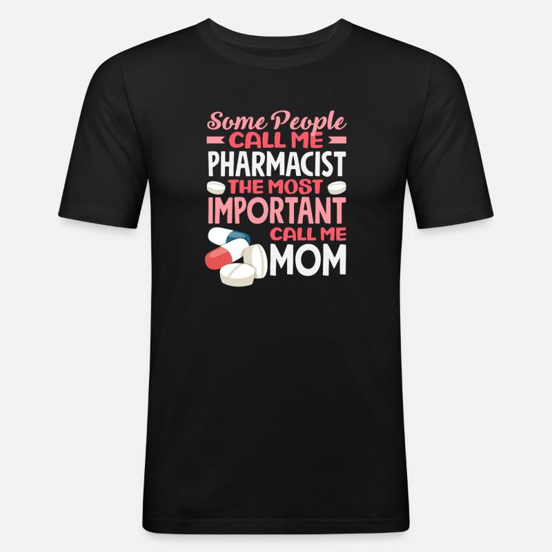 Apothekerin Mama Pharmazietechnikerin Mutter - Männer Slim Fit T-Shirt - Schwarz