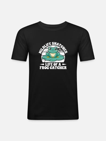 Frog Catcher Mildlife Snatcher Frog - Men's Slim Fit T-Shirt - black