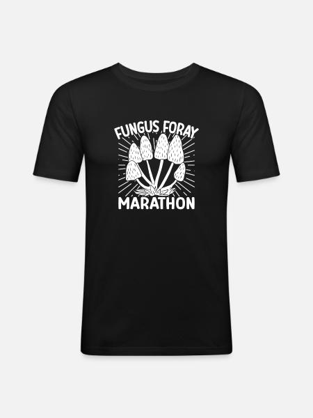 Champignon Marathon Champignon Morille - T-shirt près du corps Homme - noir