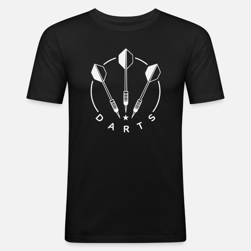Darts logo and darts - Men's Slim Fit T-Shirt - black
