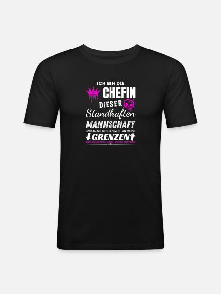 Chefin der Standhaften Mannschaft Chefin Geschenke - Men's Slim Fit T-Shirt - black