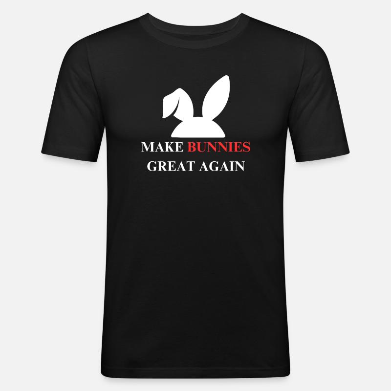 Make bunnies great again - Men's Slim Fit T-Shirt - black