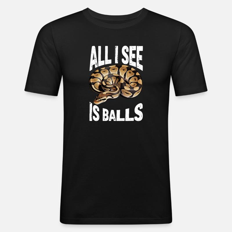 Königspython Schlangen Liebhaber Terrarium Python - Männer Slim Fit T-Shirt - Schwarz