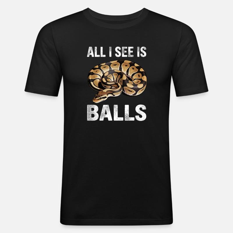 Königspython Schlangen Liebhaber Terrarium Python - Männer Slim Fit T-Shirt - Schwarz