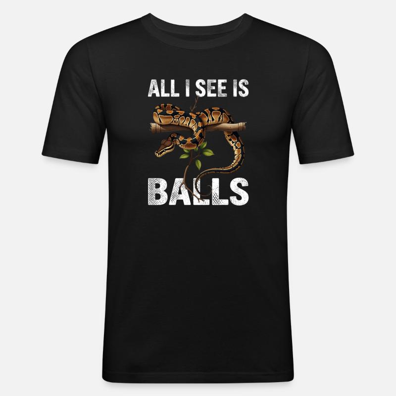 Königspython Schlangen Liebhaber Terrarium Python - Männer Slim Fit T-Shirt - Schwarz