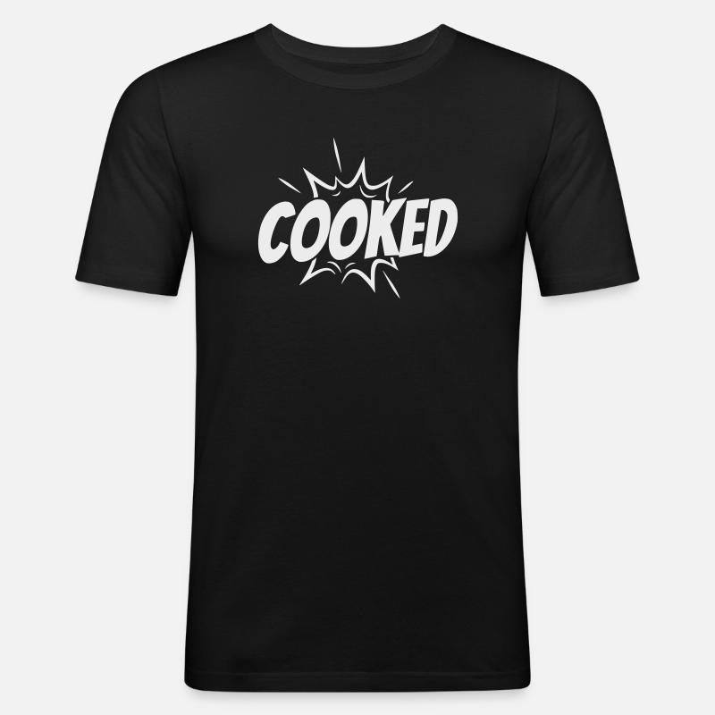 Cooked Explosive Comic Style - Men's Slim Fit T-Shirt - black
