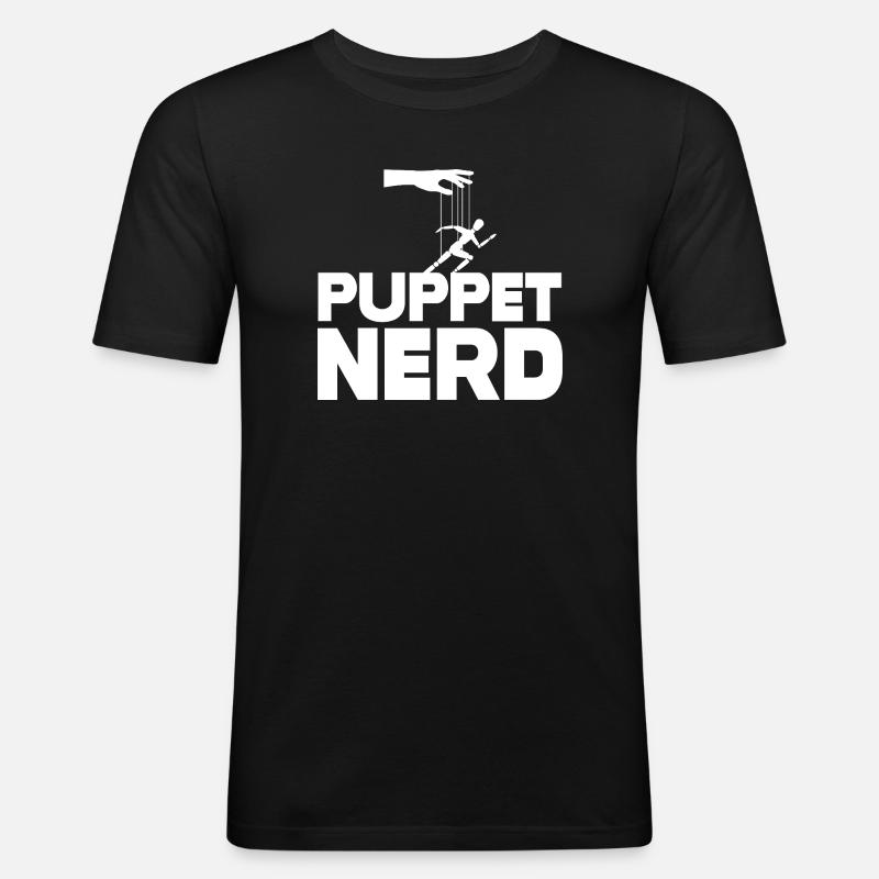 Puppet Nerd Marionette Runner - Men's Slim Fit T-Shirt - black