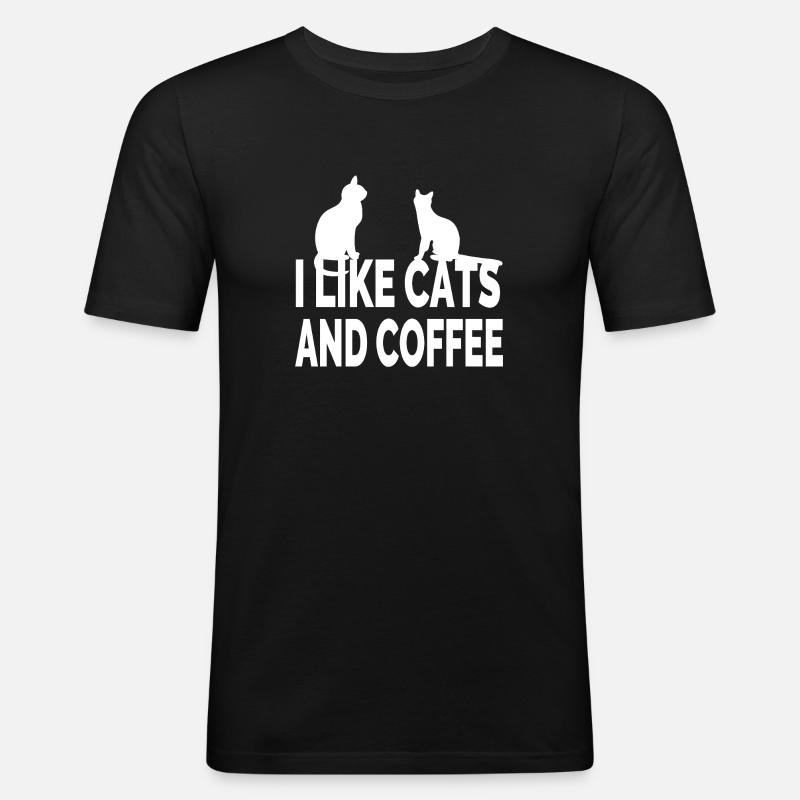 Katzen - Männer Slim Fit T-Shirt - Schwarz