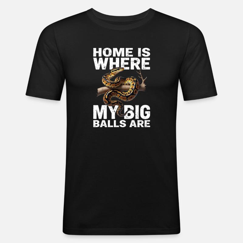 Königspython Schlangen Liebhaber Terrarium Python - Männer Slim Fit T-Shirt - Schwarz