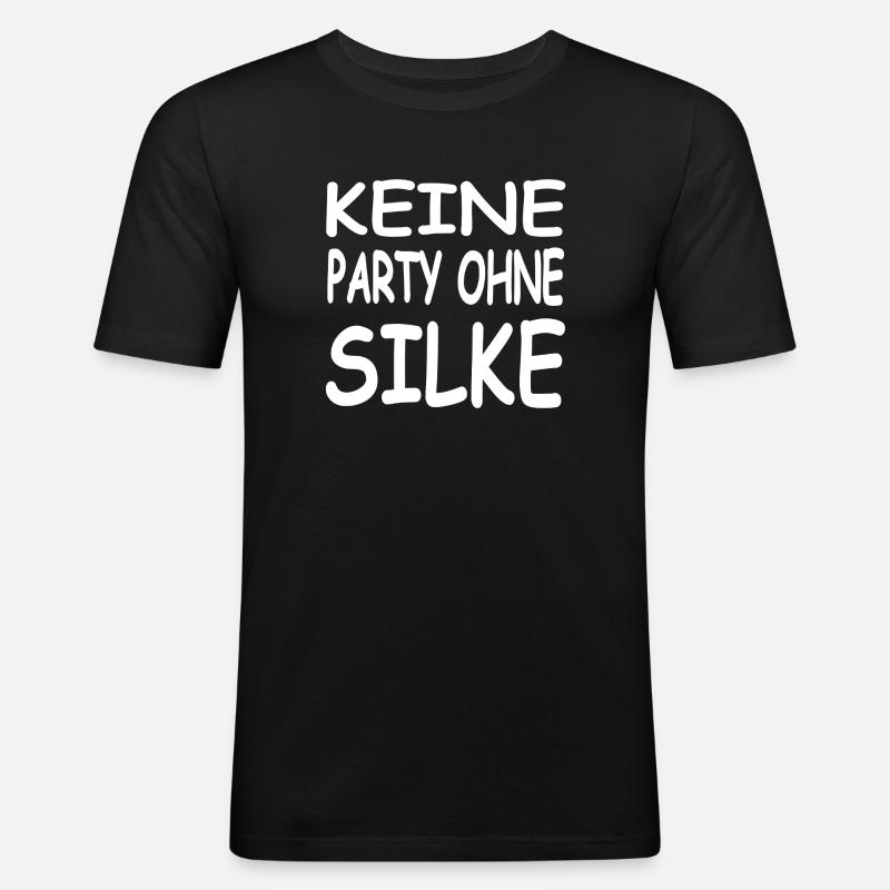 Silke - Männer Slim Fit T-Shirt - Schwarz