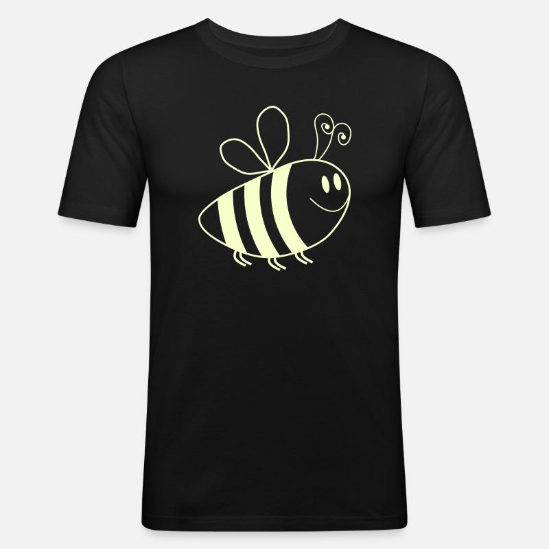 Smiling Bees Pattern - Men's Slim Fit T-Shirt - black