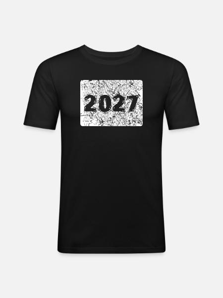 Année 2027 - T-shirt près du corps Homme - noir