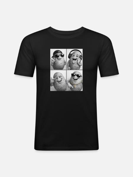 Kernknollen Groove Collage - Men's Slim Fit T-Shirt - black