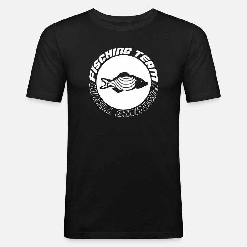 Fishing Team - Männer Slim Fit T-Shirt - Schwarz