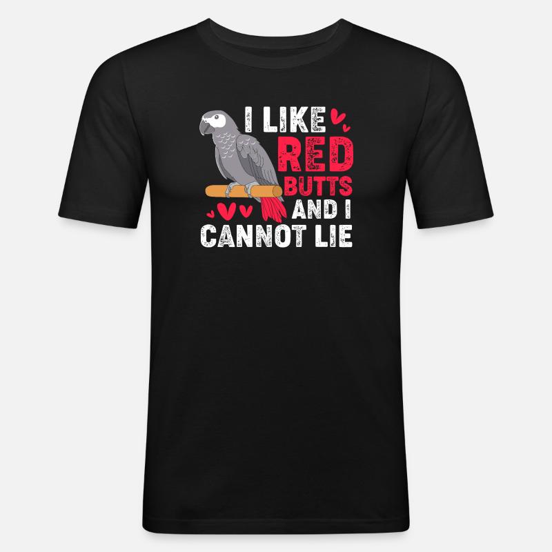 Papegøe Grå - Herre Slim Fit T-Shirt - sort