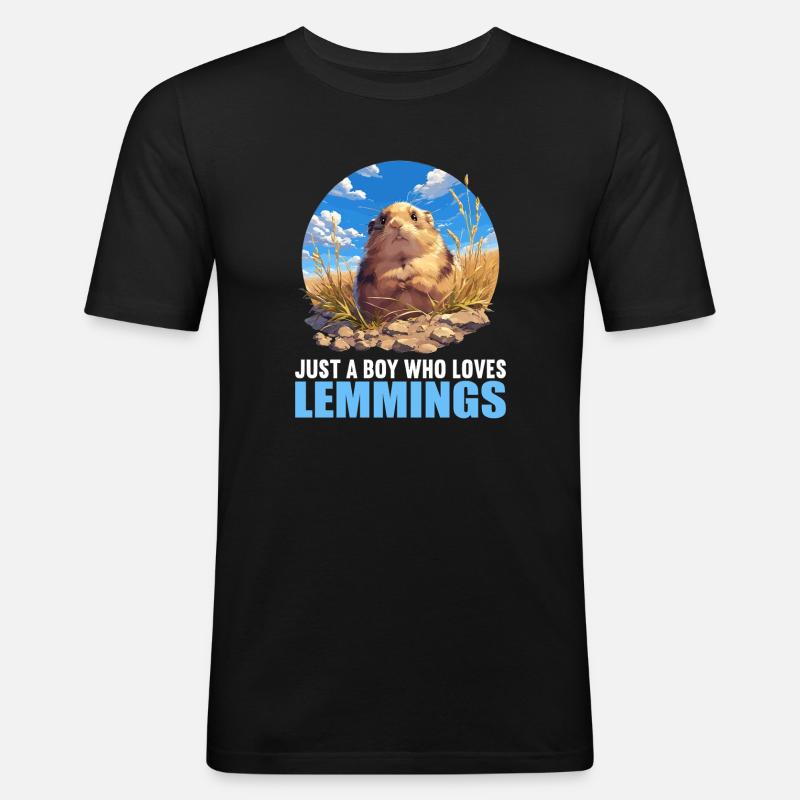 Lemminge Lemming - Männer Slim Fit T-Shirt - Schwarz