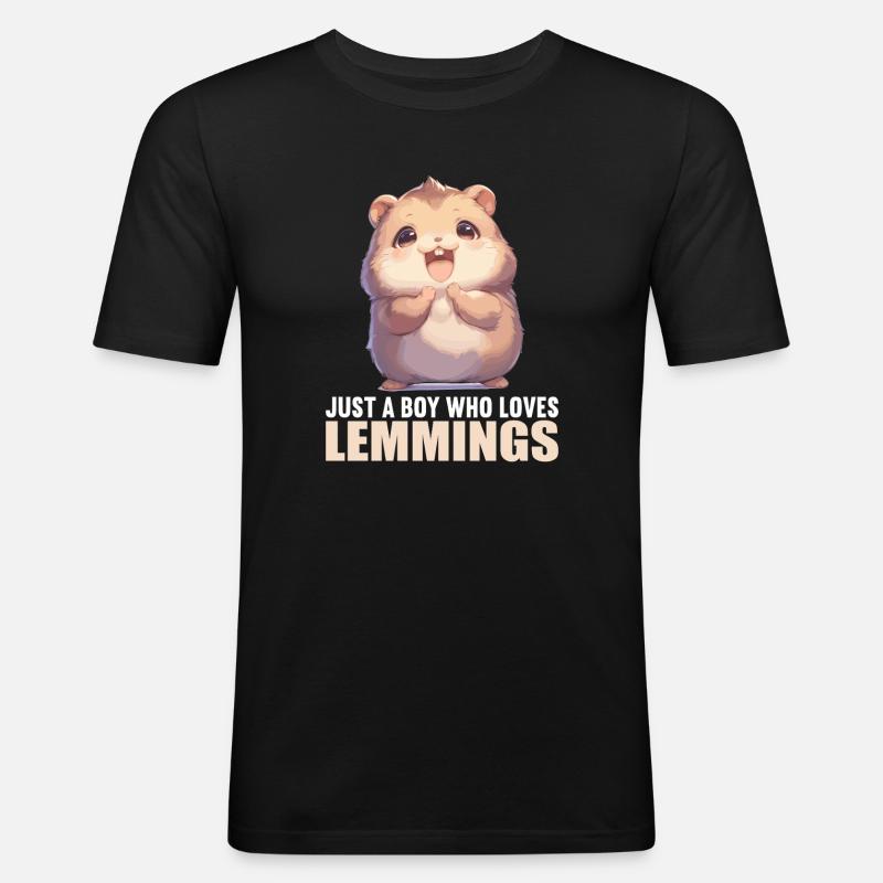 Lemminge Lemming - Männer Slim Fit T-Shirt - Schwarz