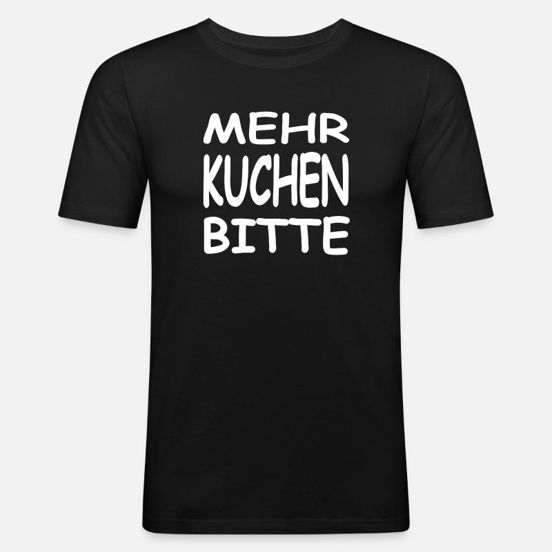 Kuchen - Männer Slim Fit T-Shirt - Schwarz