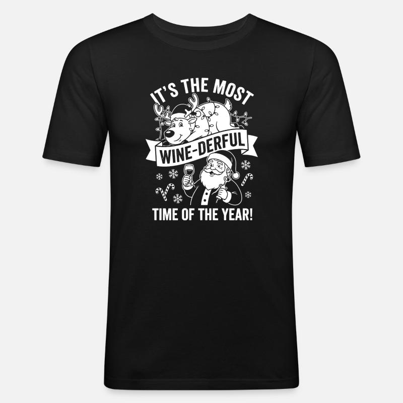 C’est la période la plus vinificante - T-shirt près du corps Homme - noir