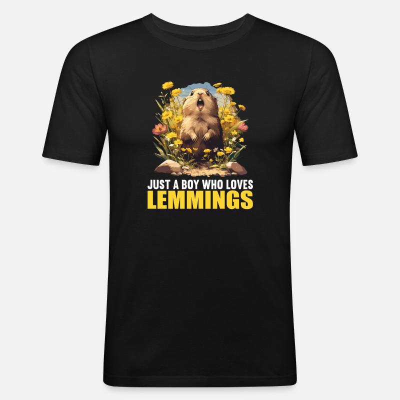 Lemminge Lemming - Männer Slim Fit T-Shirt - Schwarz
