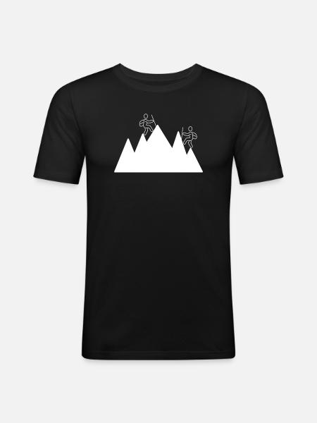 Mountaineer Lines Silhouette - Men's Slim Fit T-Shirt - black