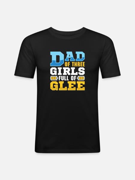 Dad father of three girls daughters - Men's Slim Fit T-Shirt - black