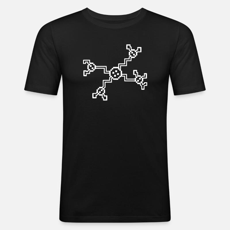Neuron Nerve Cell Pixel 8-Bit - Men's Slim Fit T-Shirt - black