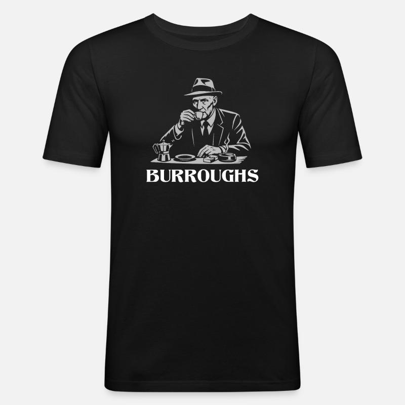 William S Burroughs drikker espresso - Herre Slim Fit T-Shirt - sort