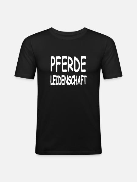 Pferde - Männer Slim Fit T-Shirt - Schwarz