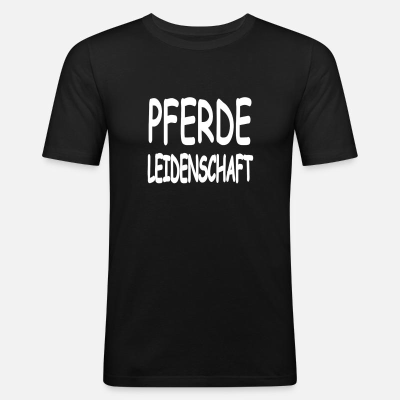 Pferde - Männer Slim Fit T-Shirt - Schwarz
