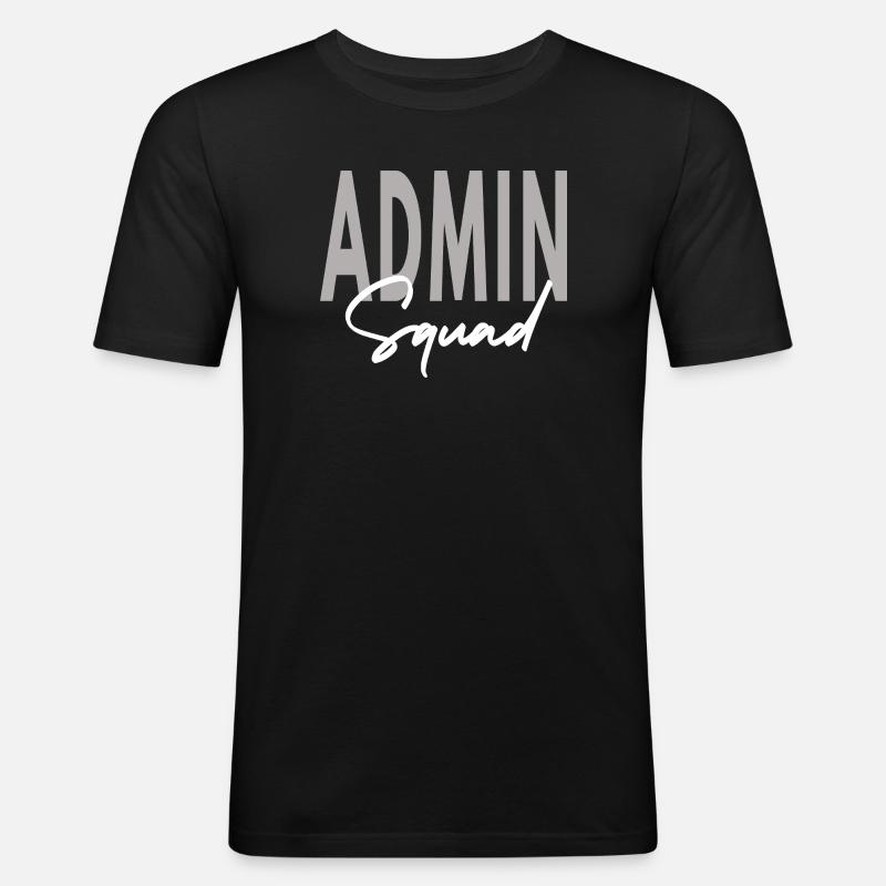 Admin Squad Assistent Teamadministrator - Männer Slim Fit T-Shirt - Schwarz