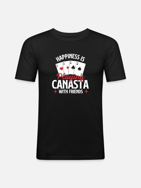 Happiness Playing Canasta With Friends - Men's Slim Fit T-Shirt - black