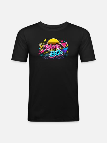 Made in the 80s Neon Retro - Men's Slim Fit T-Shirt - black