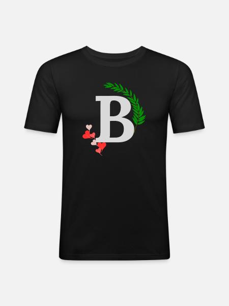 b - T-shirt près du corps Homme - noir