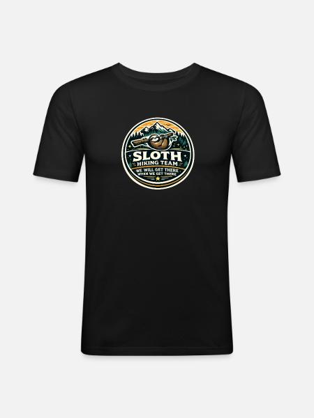 Sloth Hiking Team We're Coming - Men's Slim Fit T-Shirt - black