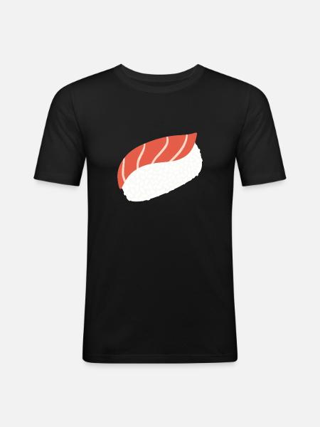 Tuna Nigiri Minimal Sushi-Kunst - Männer Slim Fit T-Shirt - Schwarz